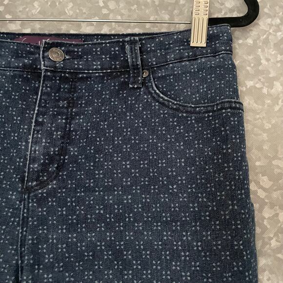 Gloria Vanderbilt Calico Floral Amanda Mid Rise Jeans - Size 8 Short - Straight - Picture 2 of 8